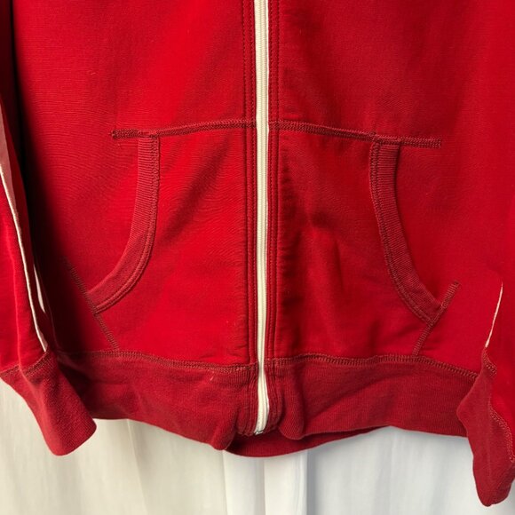 American Eagle Mens Red Full-Zip Jacket Size XLT Vintage Fit Sweatshirt Track - Picture 6 of 7